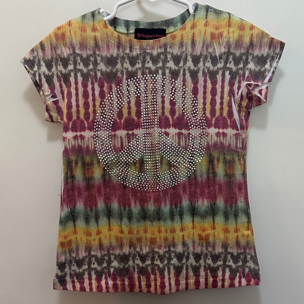 Imaginary Voyage Multicolor Tie-Dye Peace Tee Size 5